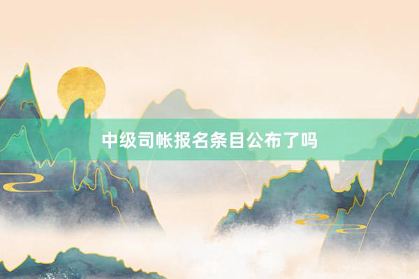 中级司帐报名条目公布了吗