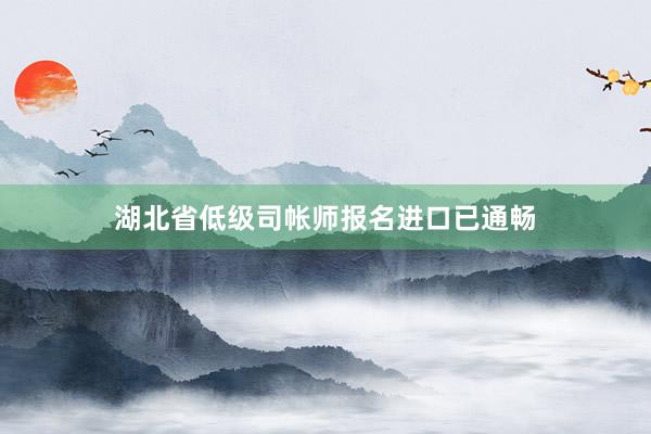 湖北省低级司帐师报名进口已通畅
