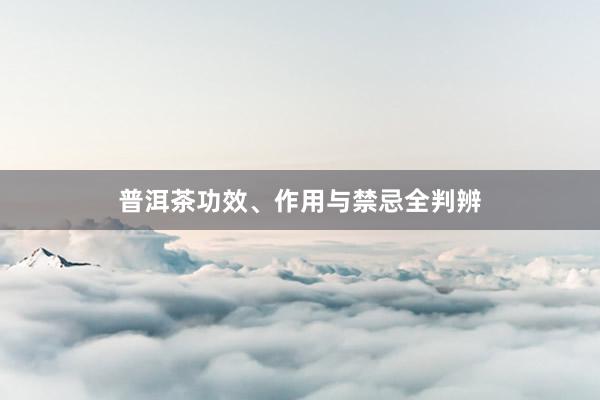 普洱茶功效、作用与禁忌全判辨