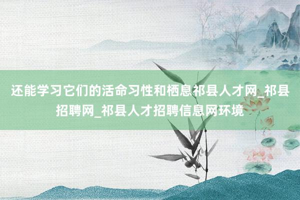 还能学习它们的活命习性和栖息祁县人才网_祁县招聘网_祁县人才招聘信息网环境